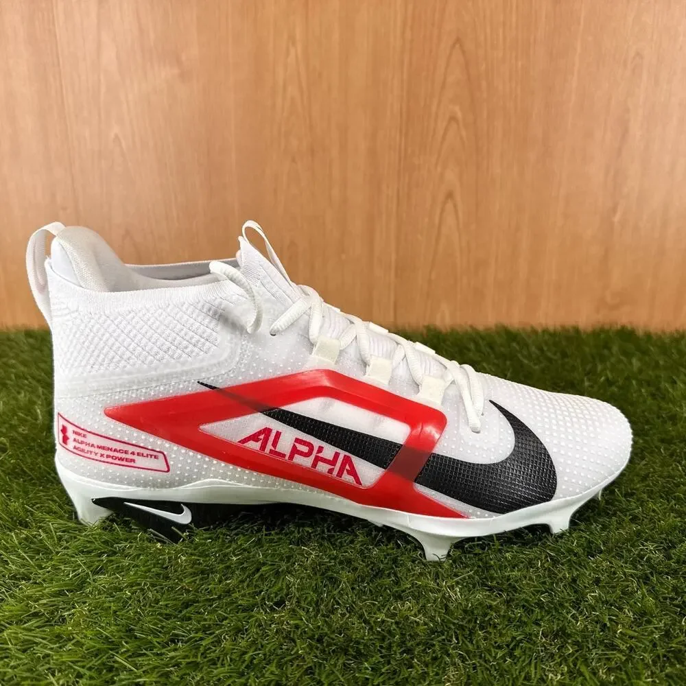 Nike Alpha Menace 4 Elite Red White Football Cleats IB2501-108 Men's Size 12